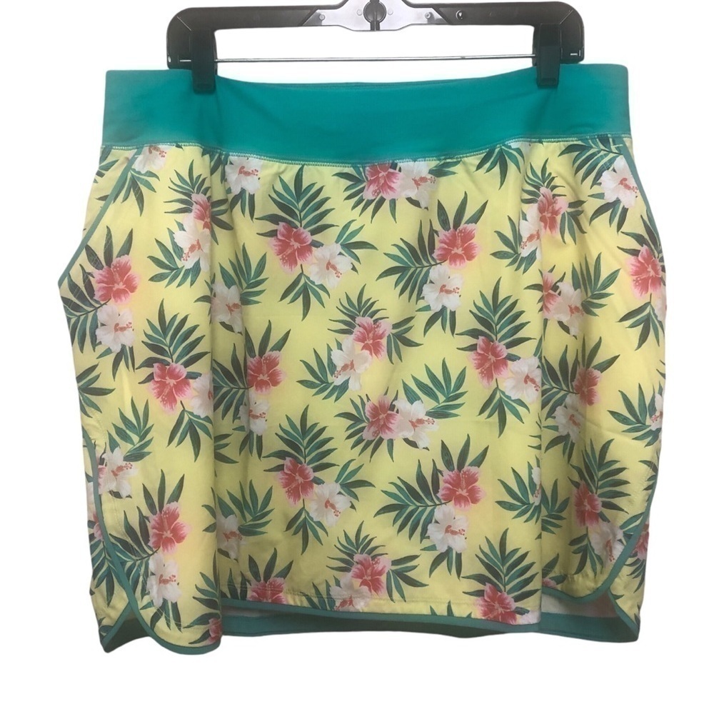 New LANDS' END Hawaiian Floral Pickle Ball Golf Skort Pockets Plus Women’s 16 W‎